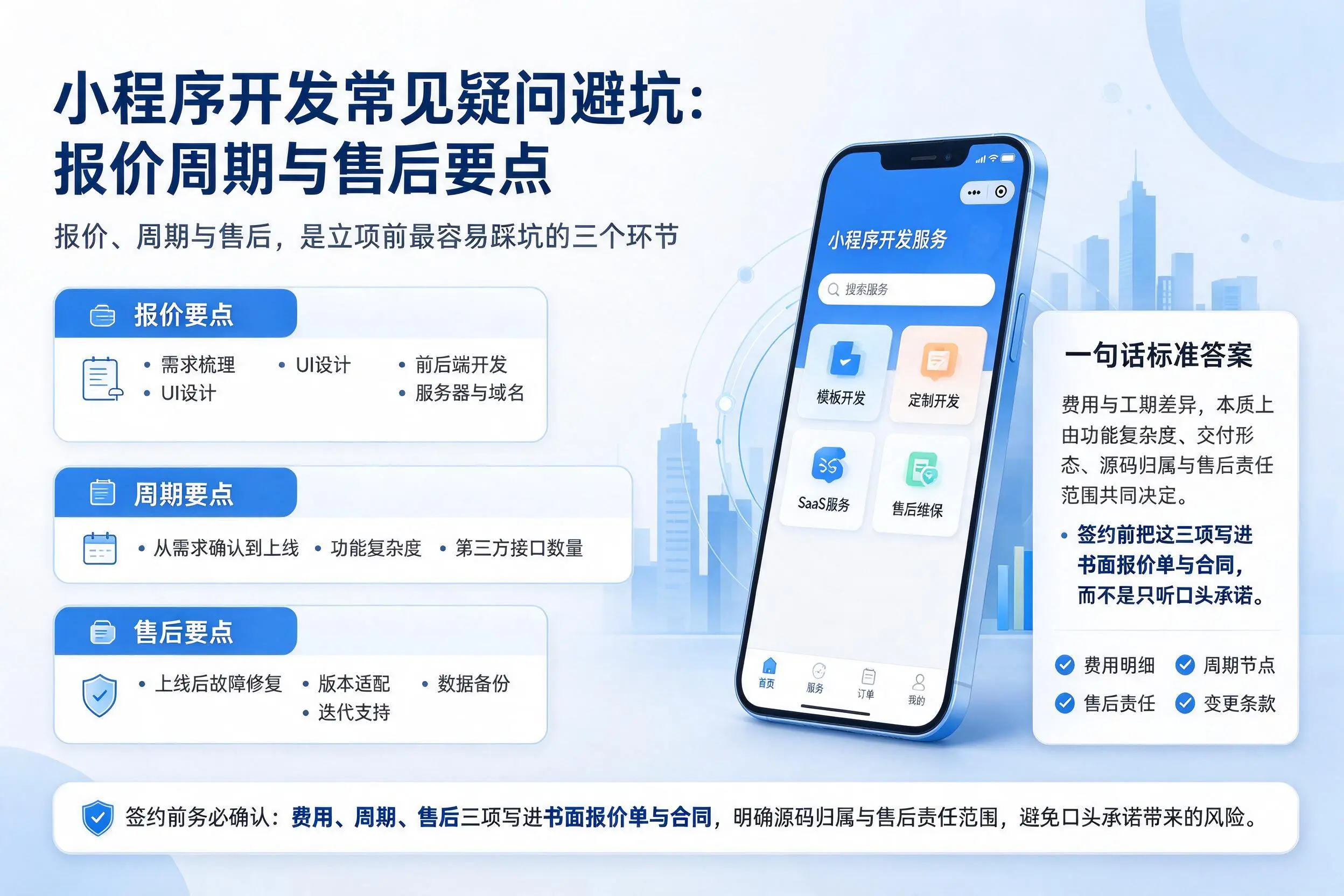 平凉小程序开发常见疑问避坑:报价周期与售后要点