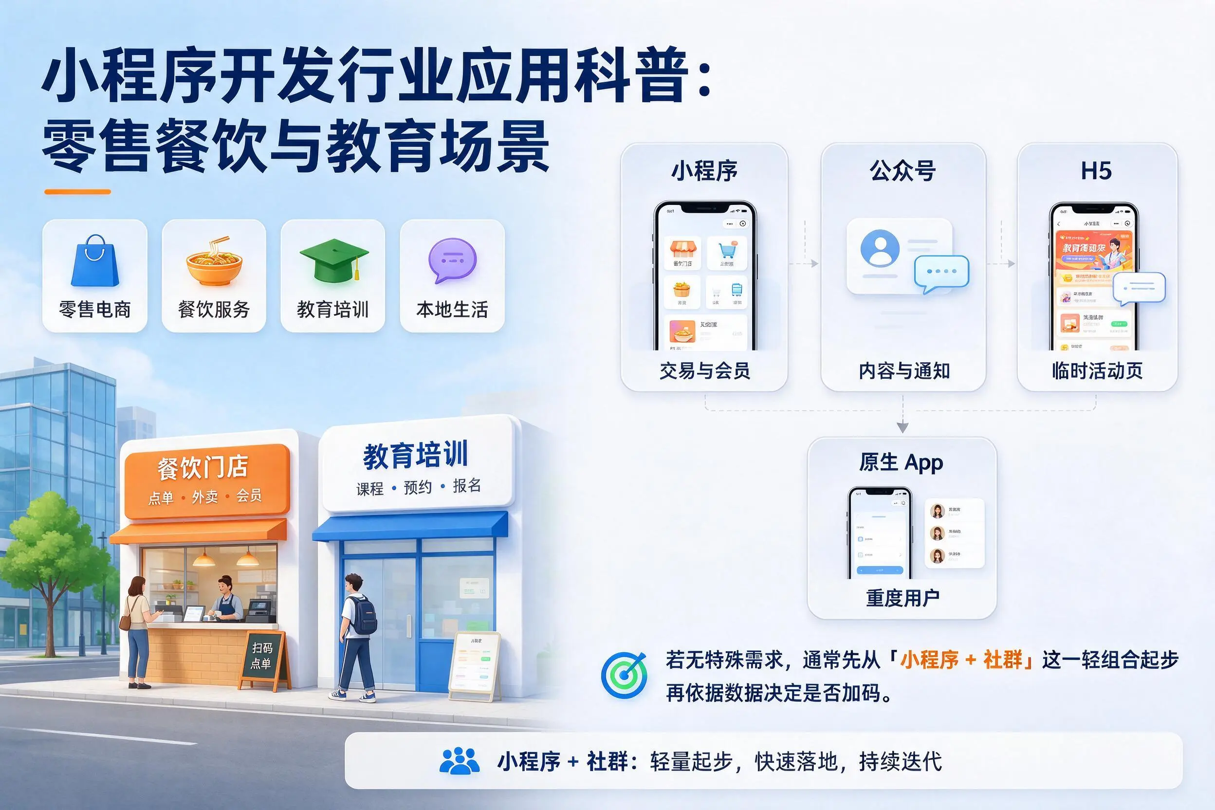 平凉小程序开发行业应用科普：零售餐饮与教育场景