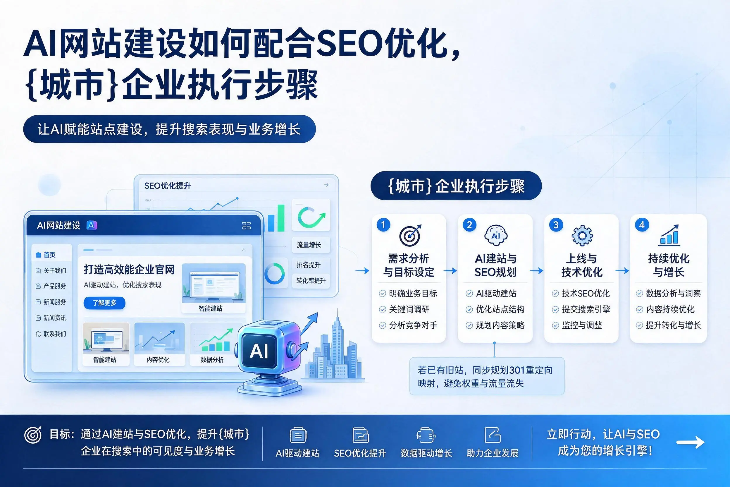 AI网站建设如何配合SEO优化，平凉企业执行步骤