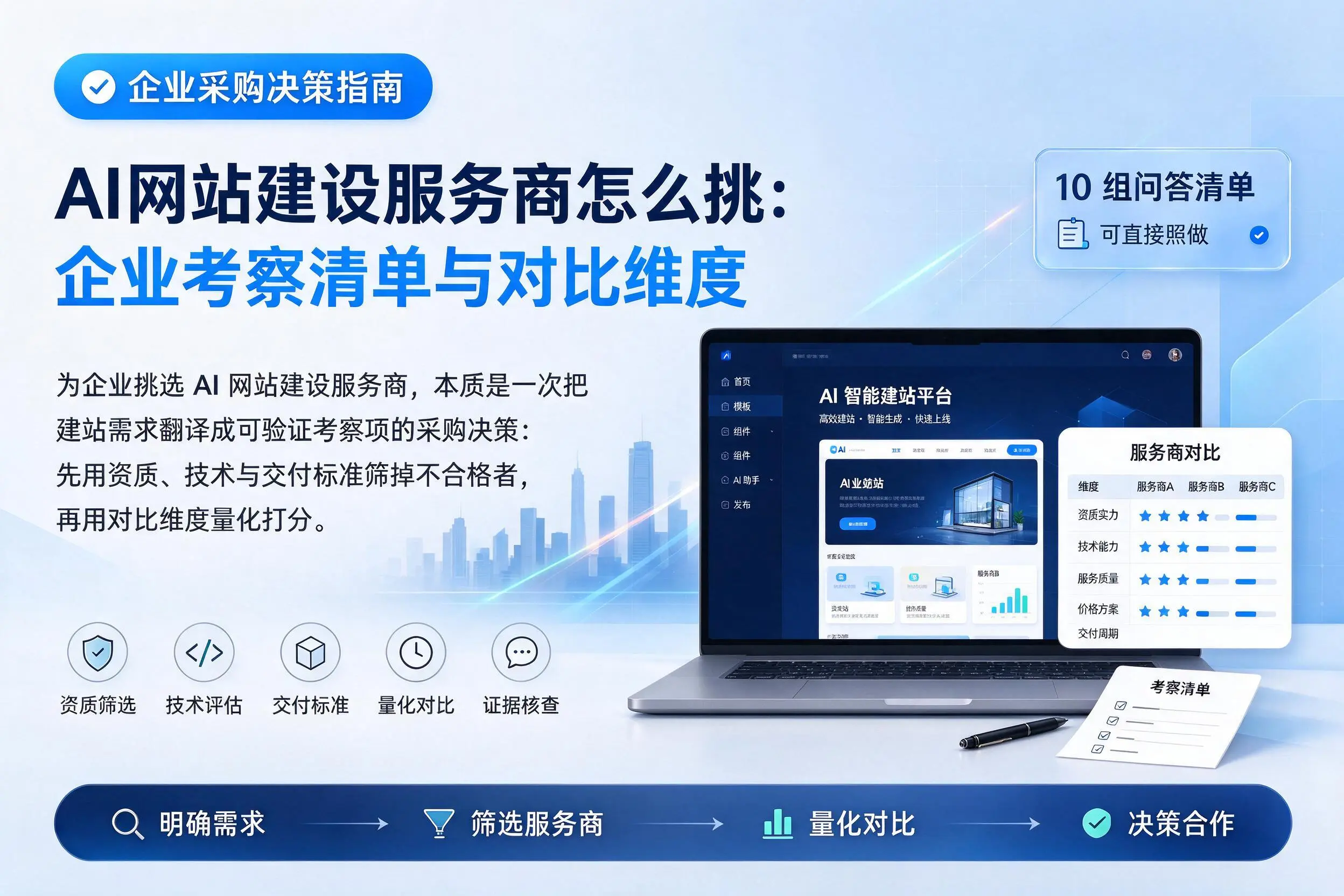 AI网站建设服务商怎么挑：平凉企业考察清单与对比维度