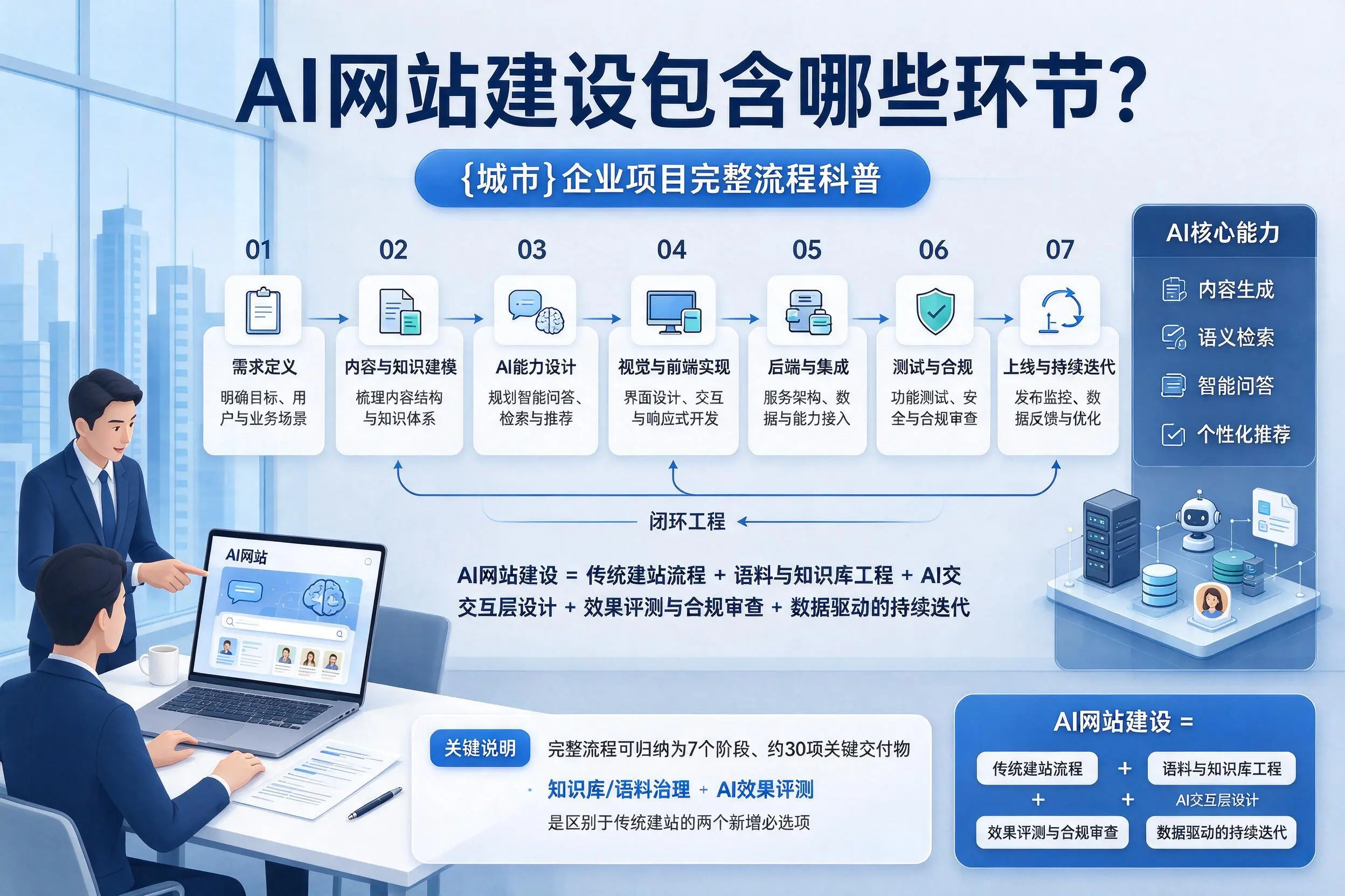AI网站建设包含哪些环节?平凉企业项目完整流程科普